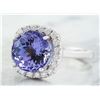 Image 2 : 6.02 CTW Tanzanite 18K White Gold Diamond Ring