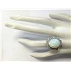 Image 4 : 8.15 CTW Natural Opal And Diamond Ring In 18K White Gold
