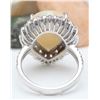 Image 4 : 6.55 CTW Natural Opal 18K Solid White Gold Diamond Ring