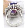 Image 3 : 18.15 CTW Natural Tanzanite 14K Solid White Gold Diamond Ring