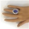 Image 5 : 18.15 CTW Natural Tanzanite 14K Solid White Gold Diamond Ring