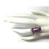 Image 4 : 22.21 CTW Natural Pink Kunzite And Diamond Ring In 18K White Gold