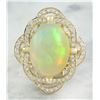 Image 1 : 7.05 CTW Opal 14K Yellow Gold Diamond Ring