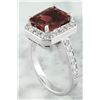 Image 3 : 4.45 CTW Tourmaline 18K White Gold Diamond ring