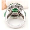 Image 3 : 6.90 CTW Natural Emerald 14K Solid White Gold Diamond Ring