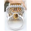 Image 3 : 31.08 CTW Natural Citrine 18K Solid White Gold Diamond Ring