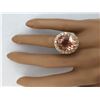 Image 5 : 15.31 CTW Natural Morganite 14K Solid Yellow Gold Diamond Ring