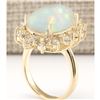 Image 3 : 7.31 CTW Natural Opal And Diamond Ring In 14k Yellow Gold
