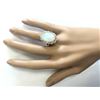Image 4 : 7.31 CTW Natural Opal And Diamond Ring In 14k Yellow Gold
