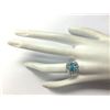 Image 4 : 5.33 CTW Natural Blue Zircon And Diamond Ring 18K Solid White Gold