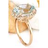 Image 3 : 6.45 CTW Natural Aquamarine 18K Solid Rose Gold Diamond Ring