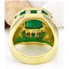 Image 3 : MENS 5.95 CTW Natural Emerald 14K Solid Yellow Gold Diamond Ring