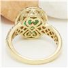 Image 3 : 3.78 CTW Natural Emerald 18K Solid Yellow Gold Diamond Ring