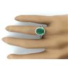 Image 5 : 3.29 CTW Natural Emerald 18K Solid White Gold Diamond Ring