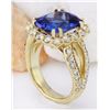 Image 4 : 9.55 CTW Natural Tanzanite 18K Solid Yellow Gold Diamond Ring