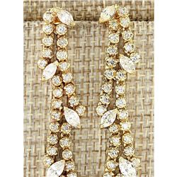 4.00 CTW Natural Diamond Earrings 14k Solid Yellow Gold