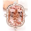 Image 1 : 12.16 CTW Natural Morganite 14K Solid Rose Gold Diamond Ring