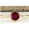 Image 1 : 0.80 CTW Natural Pink Tourmaline Ring In 14k Yellow Gold