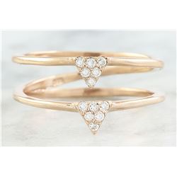 0.12 CTW Diamond 18K Dual Triangle Rose Gold Ring