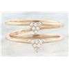Image 1 : 0.12 CTW Diamond 18K Dual Triangle Rose Gold Ring