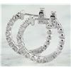 Image 3 : 1.10 CTW 18K White Gold Diamond Hoop Earrings