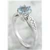 Image 3 : 1.27 CTW Aquamarine 14K White Gold Diamond Ring