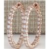 Image 1 : 2.20 CTW Natural Diamond Hoop Earrings 18K Solid Rose Gold