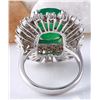 Image 3 : 7.68 CTW Natural Emerald 18K Solid White Gold Diamond Ring