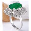Image 4 : 7.68 CTW Natural Emerald 18K Solid White Gold Diamond Ring