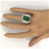 Image 5 : 7.68 CTW Natural Emerald 18K Solid White Gold Diamond Ring