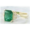 Image 2 : 2.23 CTW Emerald 14K Yellow Gold Diamond Ring