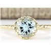 Image 1 : 1.50 CTW Natural Aquamarine Ring In 18K Yellow Gold