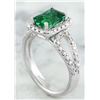 Image 3 : 2.10 CTW Emerald 18K White Gold Diamond Ring