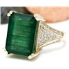 Image 2 : 8.73 CTW Natural Emerald 18K Solid Yellow Gold Diamond Ring