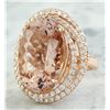 Image 2 : 14.58 CTW Morganite 18K Rose Gold Diamond Ring