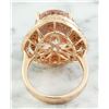 Image 3 : 14.58 CTW Morganite 18K Rose Gold Diamond Ring