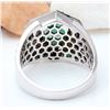 Image 3 : 3.30 CTW Natural Emerald 14K Solid White Gold Diamond Ring