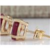 Image 2 : 1.80 CTW Natural Red Ruby Earrings 18K Solid Yellow Gold