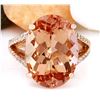 Image 1 : 11.30 CTW Natural Morganite 18K Solid Rose Gold Diamond Ring
