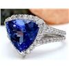 Image 2 : 7.07 CTW Natural Tanzanite 18K Solid White Gold Diamond Ring