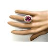 Image 4 : 9.60 CTW Natural Pink Tourmaline And Diamond Ring 18K Solid Yellow Gold