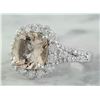 Image 2 : 3.70 CTW Morganite 14K White Gold Diamond Gold