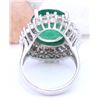 Image 3 : 9.30 CTW Natural Emerald 14K Solid White Gold Diamond Ring