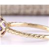 Image 2 : 1.50 CTW Natural Amethyst And Diamond Ring In 18K Yellow Gold