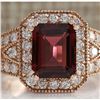 Image 1 : 3.89 CTW Natural Pink Tourmaline And Diamond Ring 18K Solid Rose Gold