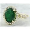 Image 2 : 3.70 CTW Emerald 18K Yellow Gold Diamond Ring