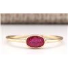 Image 1 : 0.60 CTW Natural Ruby Ring In 18K Yellow Gold