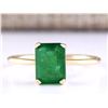 Image 1 : 1.40 CTW Natural Emerald Ring In 18K Yellow Gold