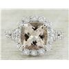 Image 1 : 3.70 CTW Morganite 14K White Gold Diamond Gold