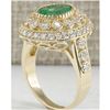 Image 3 : 3.16 CTW Natural Colombian Emerald And Diamond Ring In 14K Yellow Gold